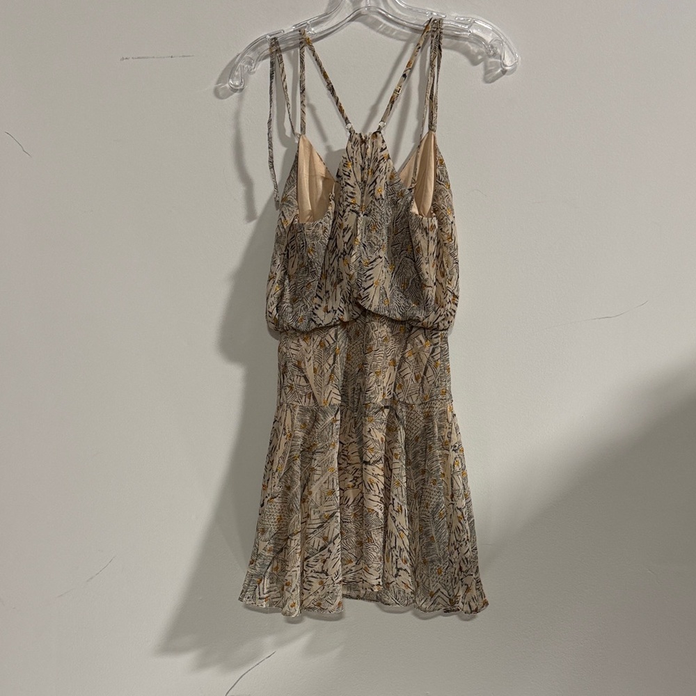 Lulu's Beige Patterned Mini Dress - Picture 4 of 5
